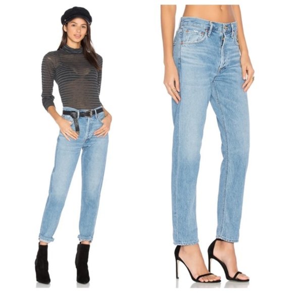 AGOLDE Feel Good Jamie High Rise Classic Jeans Size 29” Straight Leg Light Wash - Picture 14 of 14